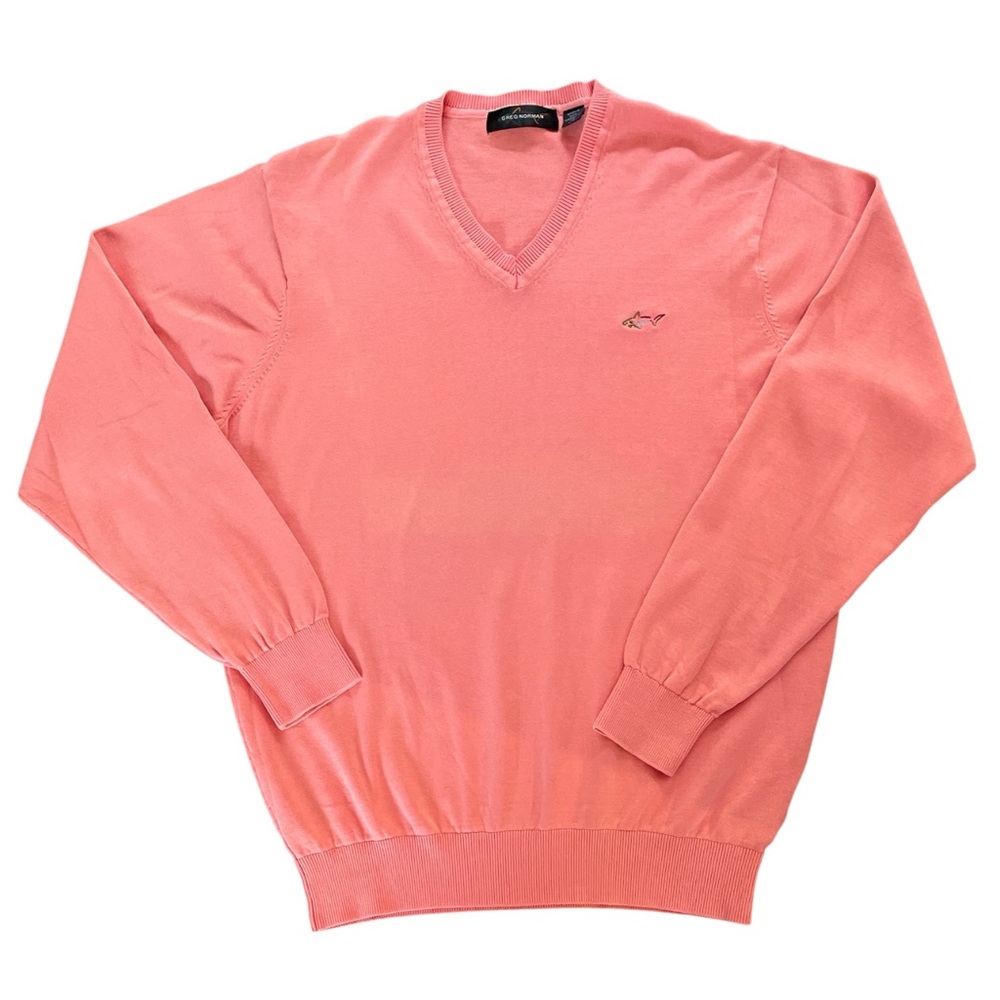 Greg Norman Collection All-Season V-Neck Sweater Peach, Sz: L